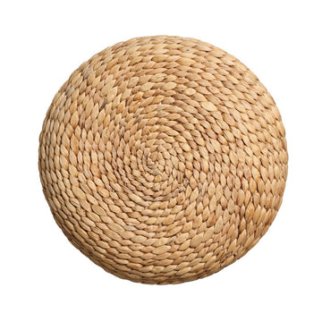 Aimee 15.7" Modern Minimalist Two-Tone Hand-Woven Hyacinth Stool/Ottoman